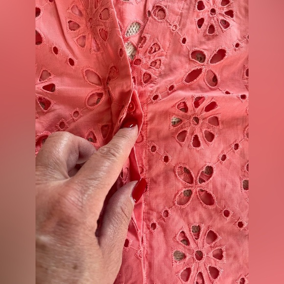 New! Joe’s Broderie Top, Women's Lantana Pink Eyelet Balloon Sleeve Size Medium - Picture 14 of 15